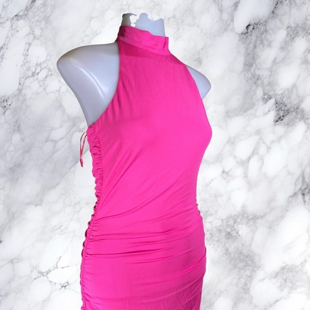Superdown Mallory High Neck Dress - Hot Pink - Picture 11 of 12